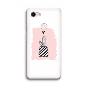 CaseCompany Zwart-wit cactus: Google Pixel 3 Transparant Hoesje