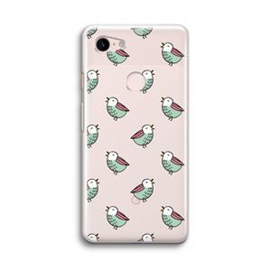 CaseCompany Vogeltjes: Google Pixel 3 Transparant Hoesje
