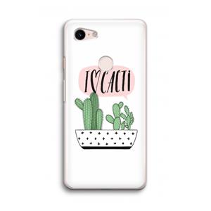 CaseCompany I love cacti: Google Pixel 3 Transparant Hoesje