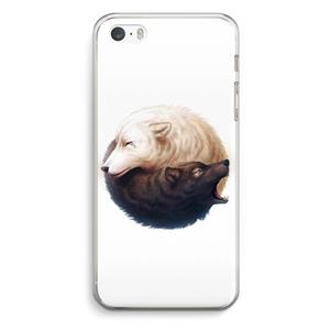 CaseCompany Yin Yang Wolves: iPhone 5 / 5S / SE Transparant Hoesje