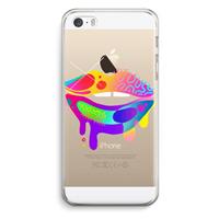 CaseCompany Lip Palette: iPhone 5 / 5S / SE Transparant Hoesje