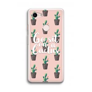 CaseCompany Cactus quote: Google Pixel 3 Transparant Hoesje