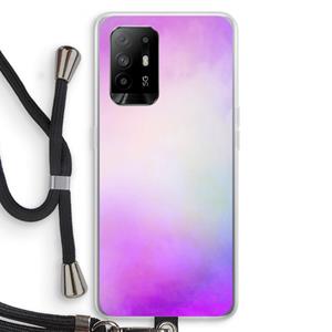 CaseCompany Clouds pastel: Oppo A94 5G Transparant Hoesje met koord