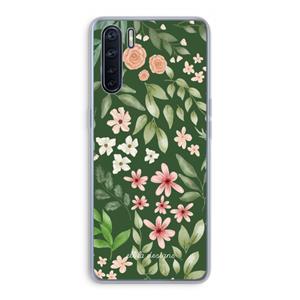 Botanical green sweet flower heaven: Oppo A91 Transparant Hoesje