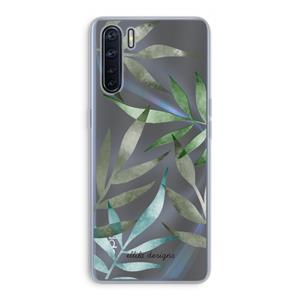 CaseCompany Tropical watercolor leaves: Oppo A91 Transparant Hoesje