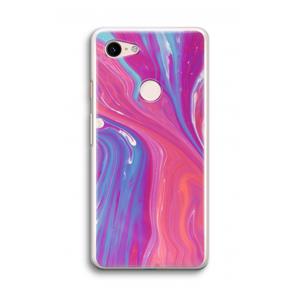 CaseCompany Paarse stroom: Google Pixel 3 Transparant Hoesje