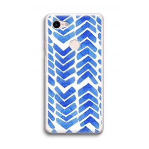 CaseCompany Blauwe pijlen: Google Pixel 3 Transparant Hoesje