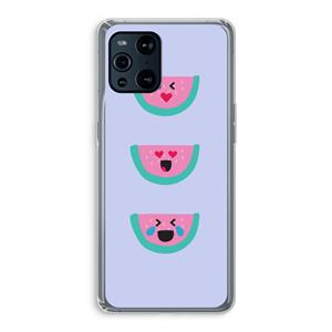 CaseCompany Smiley watermeloen: Oppo Find X3 Transparant Hoesje