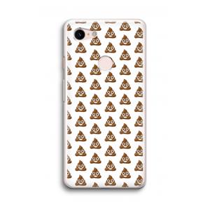 CaseCompany Poop emoji: Google Pixel 3 Transparant Hoesje