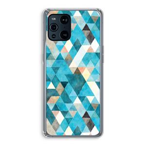 CaseCompany Gekleurde driehoekjes blauw: Oppo Find X3 Transparant Hoesje