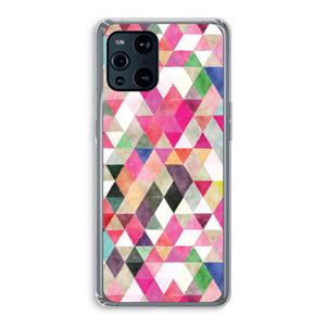 CaseCompany Gekleurde driehoekjes: Oppo Find X3 Transparant Hoesje