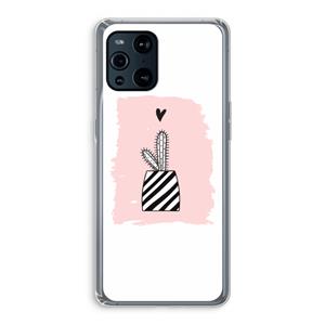 CaseCompany Zwart-wit cactus: Oppo Find X3 Transparant Hoesje