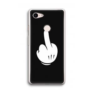 CaseCompany Middle finger black: Google Pixel 3 Transparant Hoesje