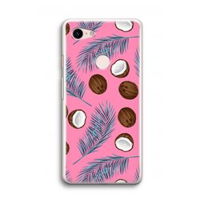 CaseCompany Kokosnoot roze: Google Pixel 3 Transparant Hoesje