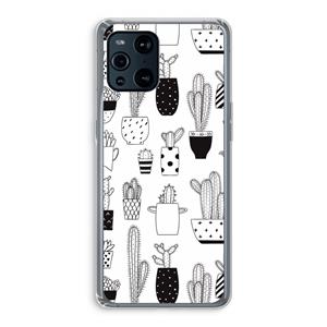 CaseCompany Cactusmotief: Oppo Find X3 Transparant Hoesje
