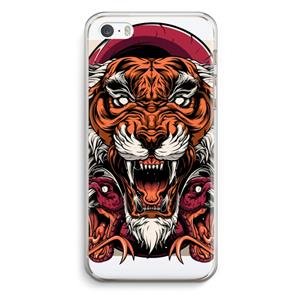 CaseCompany Tiger and Rattlesnakes: iPhone 5 / 5S / SE Transparant Hoesje