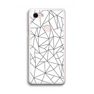 CaseCompany Geometrische lijnen zwart: Google Pixel 3 Transparant Hoesje