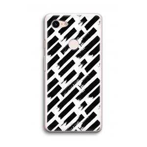 CaseCompany Zwarte vegen: Google Pixel 3 Transparant Hoesje