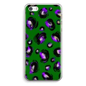 CaseCompany Green Cheetah: iPhone 5 / 5S / SE Transparant Hoesje