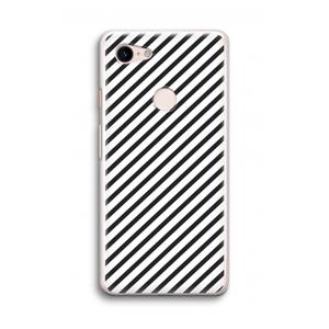 CaseCompany Strepen zwart-wit: Google Pixel 3 Transparant Hoesje