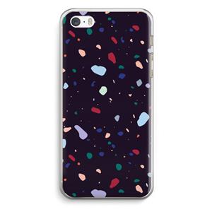 CaseCompany Dark Rounded Terrazzo: iPhone 5 / 5S / SE Transparant Hoesje