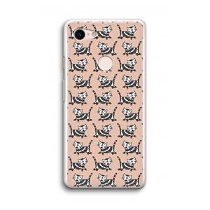 CaseCompany Zwarte poes: Google Pixel 3 Transparant Hoesje