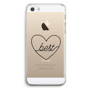 CaseCompany Best heart black: iPhone 5 / 5S / SE Transparant Hoesje