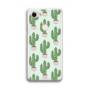 CaseCompany Cactus Lover: Google Pixel 3 Transparant Hoesje