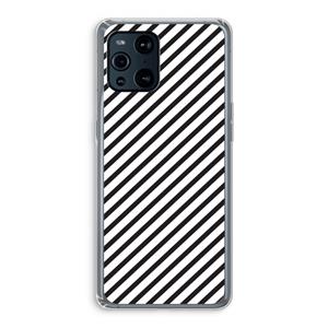 CaseCompany Strepen zwart-wit: Oppo Find X3 Transparant Hoesje