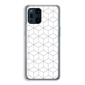 CaseCompany Zwart-witte kubussen: Oppo Find X3 Transparant Hoesje