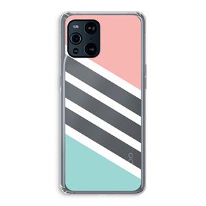 CaseCompany Strepen pastel: Oppo Find X3 Transparant Hoesje