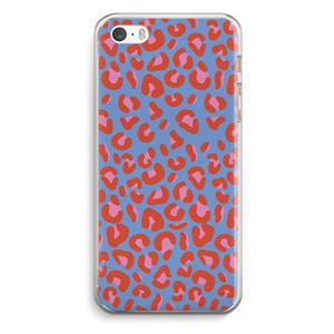 CaseCompany Leopard blue: iPhone 5 / 5S / SE Transparant Hoesje