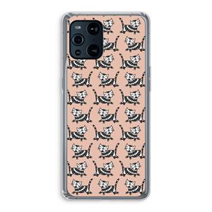 CaseCompany Zwarte poes: Oppo Find X3 Transparant Hoesje