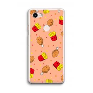 CaseCompany Chicken 'n Fries: Google Pixel 3 Transparant Hoesje