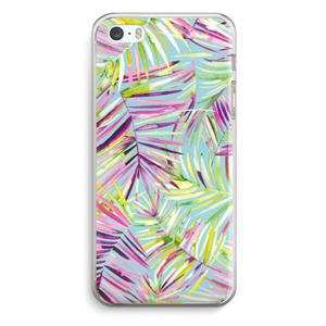 CaseCompany Tropical Palms Blue: iPhone 5 / 5S / SE Transparant Hoesje