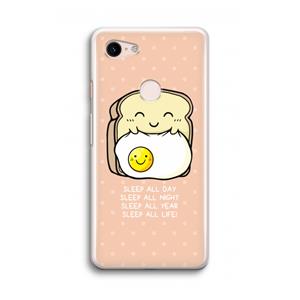 CaseCompany Sleep All Day: Google Pixel 3 Transparant Hoesje