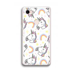 CaseCompany Rainbow Unicorn: Google Pixel 3 Transparant Hoesje