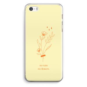 CaseCompany No rain no flowers: iPhone 5 / 5S / SE Transparant Hoesje
