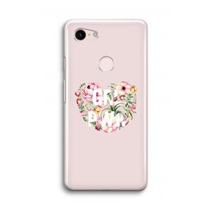 CaseCompany GRL PWR Flower: Google Pixel 3 Transparant Hoesje