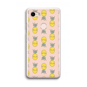 CaseCompany Ananas: Google Pixel 3 Transparant Hoesje