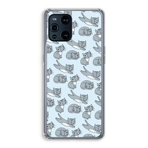 CaseCompany Poezen: Oppo Find X3 Transparant Hoesje