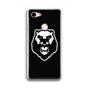 CaseCompany Angry Bear (black): Google Pixel 3 Transparant Hoesje