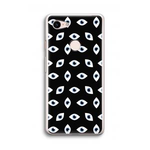 CaseCompany Eyes pattern: Google Pixel 3 Transparant Hoesje