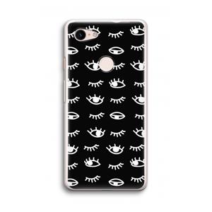 CaseCompany Eye pattern #3: Google Pixel 3 Transparant Hoesje