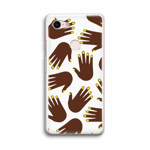 CaseCompany Hands dark: Google Pixel 3 Transparant Hoesje