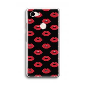 CaseCompany Lips: Google Pixel 3 Transparant Hoesje