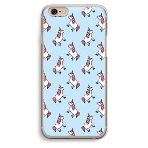 CaseCompany Eenhoorns overal: iPhone 6 / 6S Transparant Hoesje