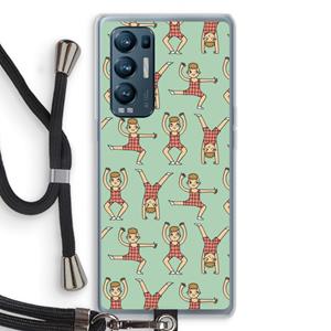 CaseCompany Gymboys: Oppo Find X3 Neo Transparant Hoesje met koord