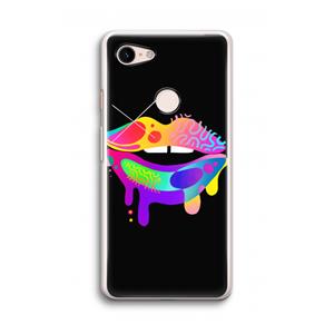 CaseCompany Lip Palette: Google Pixel 3 Transparant Hoesje