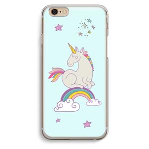 CaseCompany Regenboog eenhoorn: iPhone 6 / 6S Transparant Hoesje